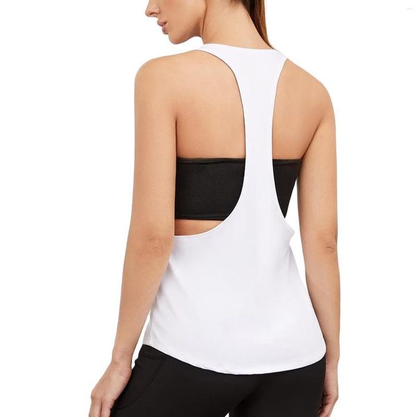 Polos de mujer Athletic Yoga Tops Verano Deportes Chaleco suelto Sin mangas para interior al aire libre PR Venta