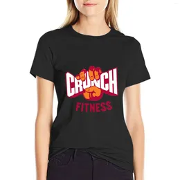 Polos de mujer, camiseta atractiva con Logo de Fitness Crunch, ropa estética, vestido Kawaii para mujer largo