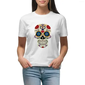 Damespolo's Mooie Sugar Skull Tee Design T-shirt Grafische zomerkleding Effen T-shirts voor dames