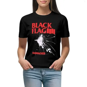 Dames Polos Black Flag-Beschadigde premium T-shirt Koreaanse mode schattige tops oversized t-shirts voor vrouwen