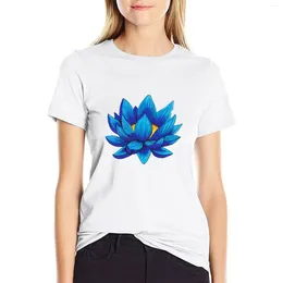 T-shirt de fleur de fleur de lotus bleu pour femmes