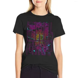 Femmes Polos Calgary City Carte of Canada - T-shirt néon Shirts Shirts Graphic Tees Black T pour les femmes