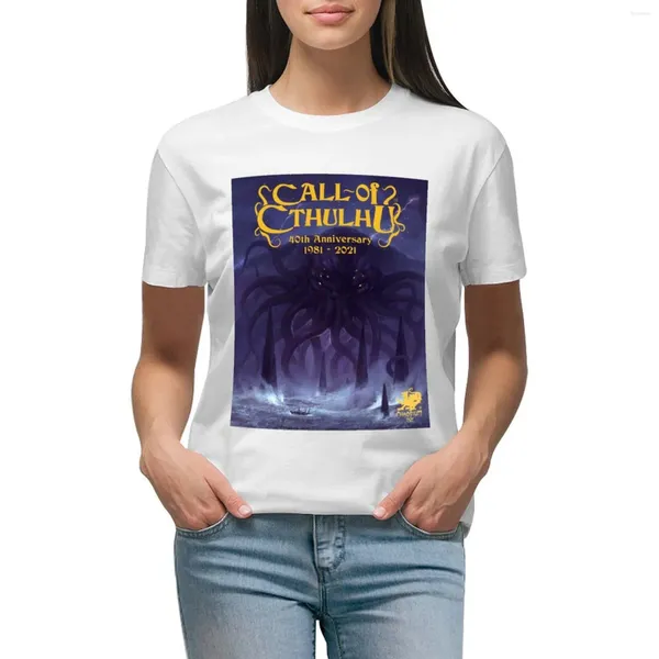 Polos féminins Call of Cthulhu 40th Anniversary Cover T-shirt Plus taille Tops Hippie Clothes Vêtements Femmes