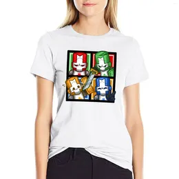 T-shirt de château de polos pour femmes T-shirt à quatre carrés