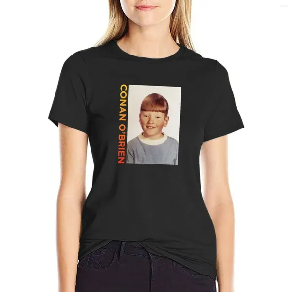 T-shirt portrait pour femmes Conan O'Brien Portrait T-shirt plus taille pour les femmes en vrac