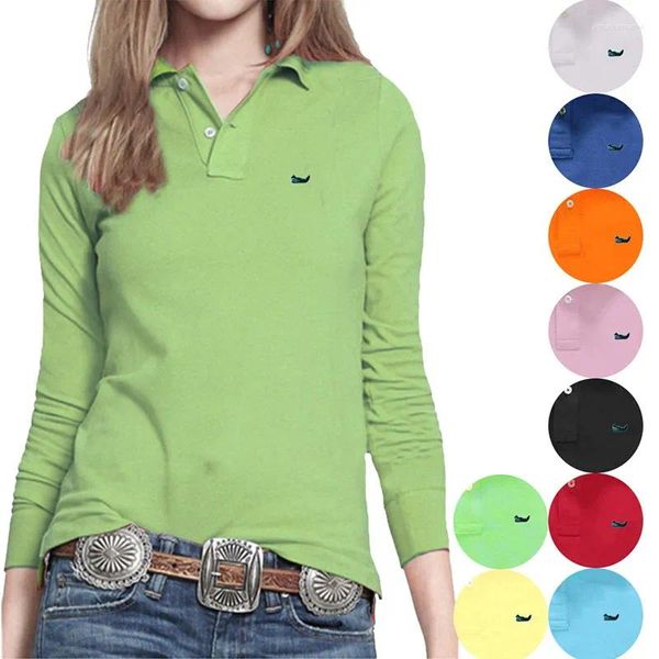 Polos pour femmes Coton Vêtements d'été Polo Polo Tee T-shirts à manches longues décontractées