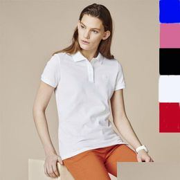 Dames Polo's Krokodil Shirt Vrouwen Korte Mouw Casual Shirts Mans Effen Plus Camisa Mannen Peru Lady Kleding Drop Delivery Apparel Wo Dhyli