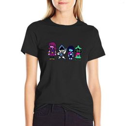 Polos femme DELTARUNE - PERSONNAGES PRINCIPAUX (SUZIE LANCER KRISS RASIEL) T-shirt T-shirt surdimensionné Vêtements esthétiques T-shirts Pour