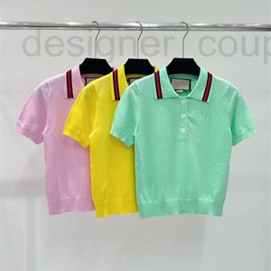 Femme de polos de polos de luxe 24 Collier de polo d'été Collier Couleur de la mode Réduire les femmes à manches courtes tricotées G2QX