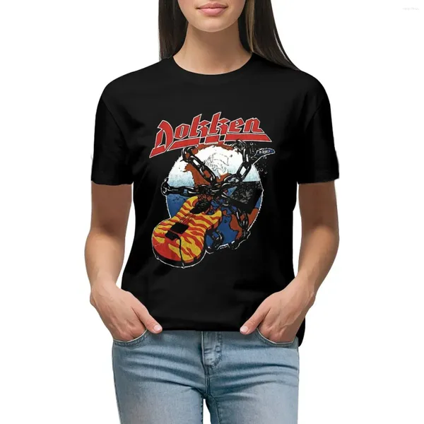 Polos de mujer DOKKEN Band, camiseta clásica, ropa femenina, Tops de talla grande, blusas de verano para mujer 2024