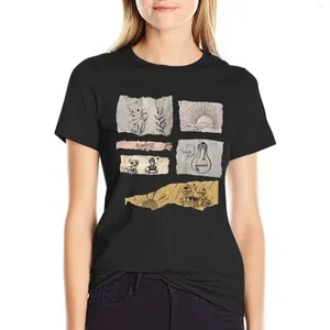 Dames PoloS Doodle Collage Drawing T-shirt Vintage Kleding vrouwelijk bijgesneden t shirts voor vrouwen