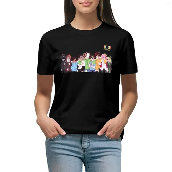 Polos de mujer Dream SMP Team, camiseta negra, ropa estética, camisetas de talla grande, camiseta divertida, vestido para mujer