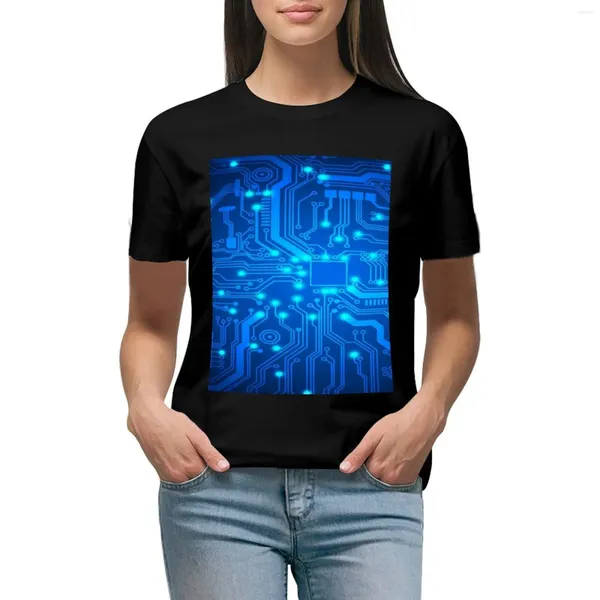 T-shirt graphique de circuit électronique pour femmes