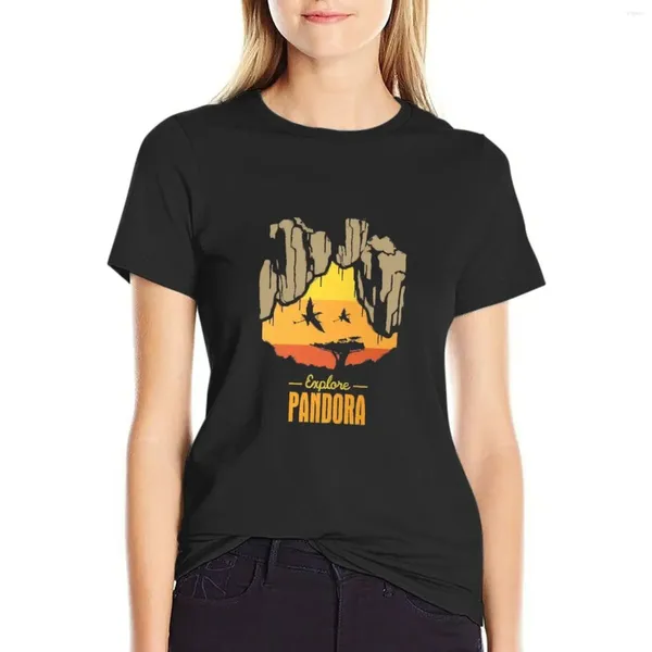 Polos pour femmes explorer le t-shirt pandora kawaii vêtements esthétique une chemise d'impression animale pour filles t-shirts noirs