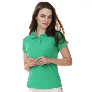 Dames Polos Fashion Summer Dames Polo shirts katoenen korte mouw dames T -stukken casual vrouwen passen slanke kleding tops