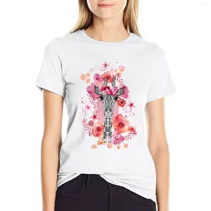 Polos pour femmes T-shirt fleur girafe chemises t-shirts graphiques haut d'été vêtements coréens