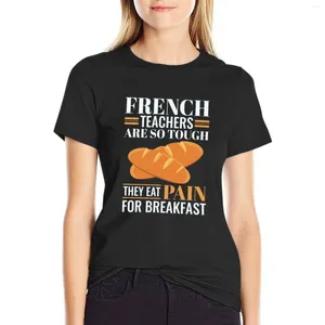 Les professeurs de français de polos féminins sont si durs qu'ils mangent de la douleur drôle langage pun t-shirt vêtements anime t-shirts pour femmes coton