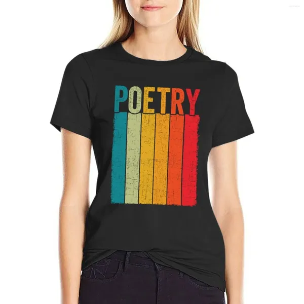 Polos de la femme droc-millésime de la poésie vintage poème poème poète poète cadeau pour manger du sommeil d'appréciation t-shirt