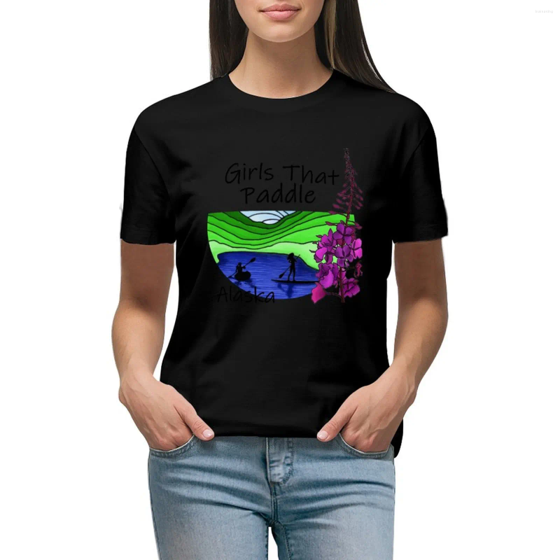 Kadın Polos Kızları Kürek - AK (Küçük) T -Shirt Grafikleri Estetik Kıyafetler Kadın Tops