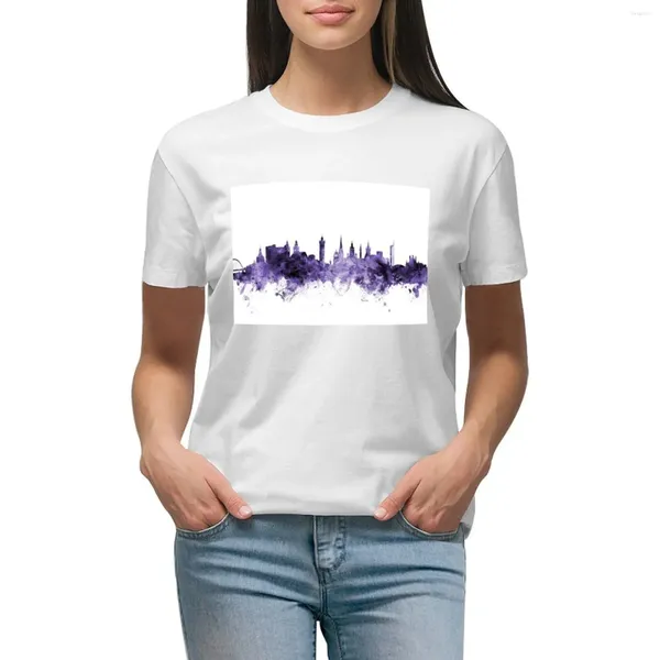 Polos pour femmes Glasgow Scotland Skyline T-shirt Blouse drôle Vêtements esthétiques Chemises d'entraînement pour femmes Coupe ample