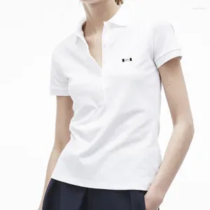 Polos féminins de haute qualité Coton Summer Shirts Casual Short Short Dames Fashion Slim Female Tops T584