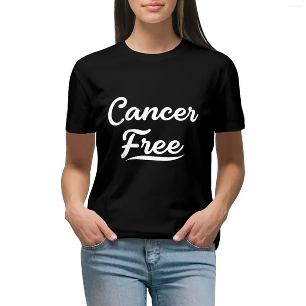 Polos de mujer, soy cáncer, camiseta sin cáncer, camiseta con estampado de animales para niñas, camisetas de manga corta, camisetas