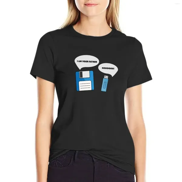 Polos de mujer I Am Yo Am Father Disk Disk Pen Drive USB Camiseta USB Camisetas Funny Tees Tees THISH Vestido Mujeres