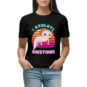 Dames polos i axolotl vraagtekens t-shirt hippie kleding esthetiek voor vrouw