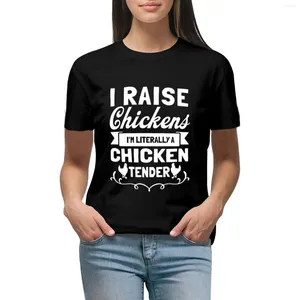 Polos pour femmes, j'élève des poulets, je suis littéralement un poulet, citation tendre pour les propriétaires, T-shirt, vêtements esthétiques