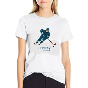 Dames PoloS Ice Hockey Player in Action T-Shirt Summer Top Cute Tops Cleren Western t Shirts For Women