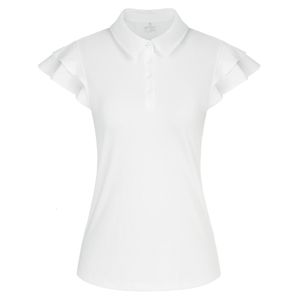 Dames Polo's J Reverskraag Sport Shirt Flutter Sleeve Button Up Neck Golfkleding Tops Kort Sneldrogend T A20 230720