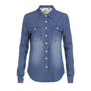 Dames Polos Jean tops mode lange denim mouw jas blauw shirt dames blouse casual topswomen's poloswomen's