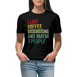 Kickboxing et café pour femmes j'aime peut-être 3 personnes T-shirt t-shirts d'été