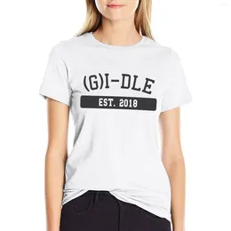 Women's Polos Kpop College - (g) i-wdle merch for fans cadeau neverland t-shirt à manches courtes chouses d'été tops top femmes