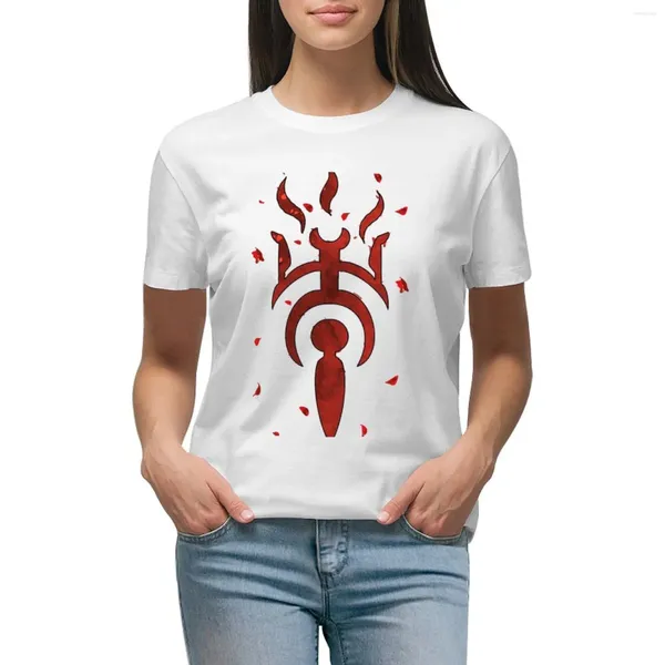 Polos de mujer lilith símbolo pétalos de sangre camiseta kawaii ropa tops lindas top primavera mujeres 2024