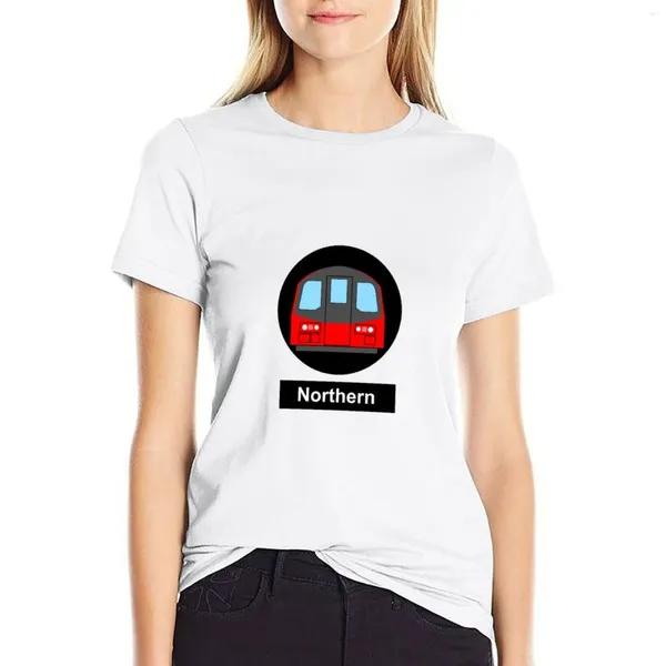 Polos féminins London Subderground Subway Northern T-shirt Top Tops Tops Dame Clothes Robe For Women Long