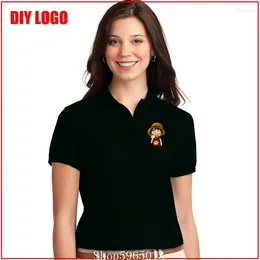 Dames Polos Luffy Childhood Natural Cotton Anime Style All Creative Design Fashion Custom Top Quality Loose Polo Shirt Women