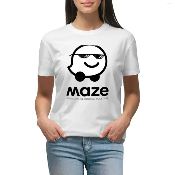 Polos Polos Maze-Waze Logo Spoof T-shirt Animal Print Shirt For Girls Cit Jode femme Fashion