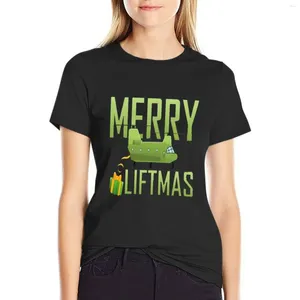 T-shirts d'été Polos Polos Merry Liftmas Chinook Hélicoptère