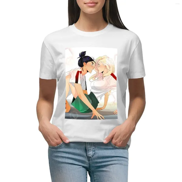 Polos de mujer Mitsu y Celia School Life Camiseta con los ojos vendados Mashersan Tops lindos Camisas Camisetas gráficas Ropa de anime Vestido largo para mujer