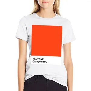 Damespolo's Pantone Oranje 021 C T-shirt Dierenprint Shirt Voor Meisjes Leuke Kleding Tees Workout Shirts Dames