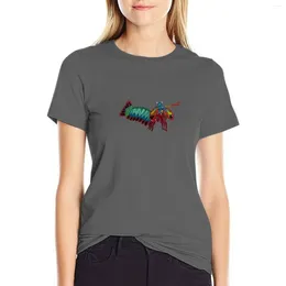 Polos de mujer, camiseta de camarón Mantis de pavo real, ropa Kawaii con gráficos, camisetas de gran tamaño para mujer