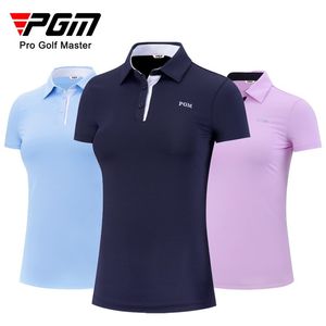 Damespolo's PGM Zomer Dames Golf T-shirts met korte mouwen Dames Sport Slanke kleding Sneldrogend Ademend Tenniskleding YF486 230825