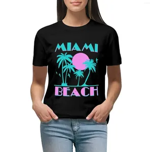 Femmes Polos Retro Miami Beach 70S 80S Style Vintage Men T-shirt Migne Tops Kawaii Vêtements Workout Shirts For Loose Fit