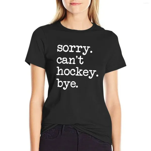 Les polos de femmes ne peuvent pas le hockey bye amant drôle s t-shirt mignon vêtements anime d'été blousses 2024