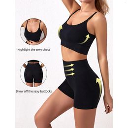 Damespolo's Sportshorts en hoge taille Set Legging Outfit Trainingspak Yoga-ondergoed voor training Gym Activewear H9