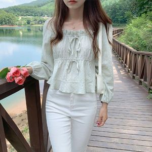 Dames Polo's Spring linnen katoenen shirt Tops Casual Girls White Blouse vrouwen lange mouw Koreaanse blouses femme soft blusas 2023