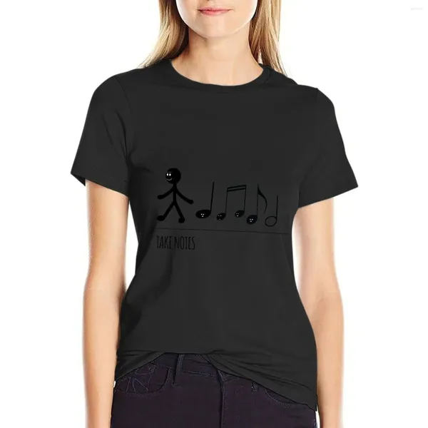 Les polos de femmes prennent des notes II T-shirt Vêtements esthétiques féminins kawaii femmes