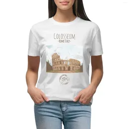 Polos des femmes Le Colisée Rome Italie.T-shirts touristes italiens T-shirts Shirts surdimensionnés Graphic Tees Tops Summer Women Vêtements