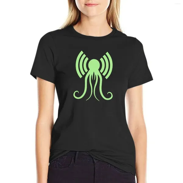 Polos pour femmes Le H.P.Lovecraft Littéraire Podcast Logo-T-shirt Vert Mignon Hauts Dame Vêtements T-shirts Pour Femmes Coupe Ample